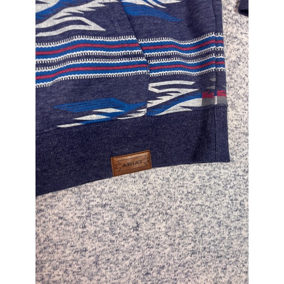 Ariat Hoodie Women Small Blue Southwestern Aztec Fleece Pullover - Picture 3 of 11
